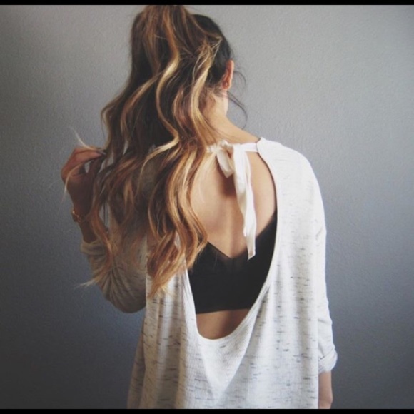 aerie Tops - Aerie Heathered Open Back Top Large